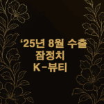 25년 8월 수출 잠정치 분석: K-뷰티