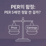 PER(주가이익비율)’이라는 개념을 직관적으로 보여주는 커버용